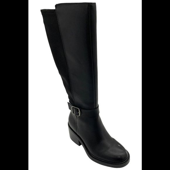 Vince Camuto Women's Suede Medium Shaft Tall Boots Vianah Black - Medium - Picture 1 of 3